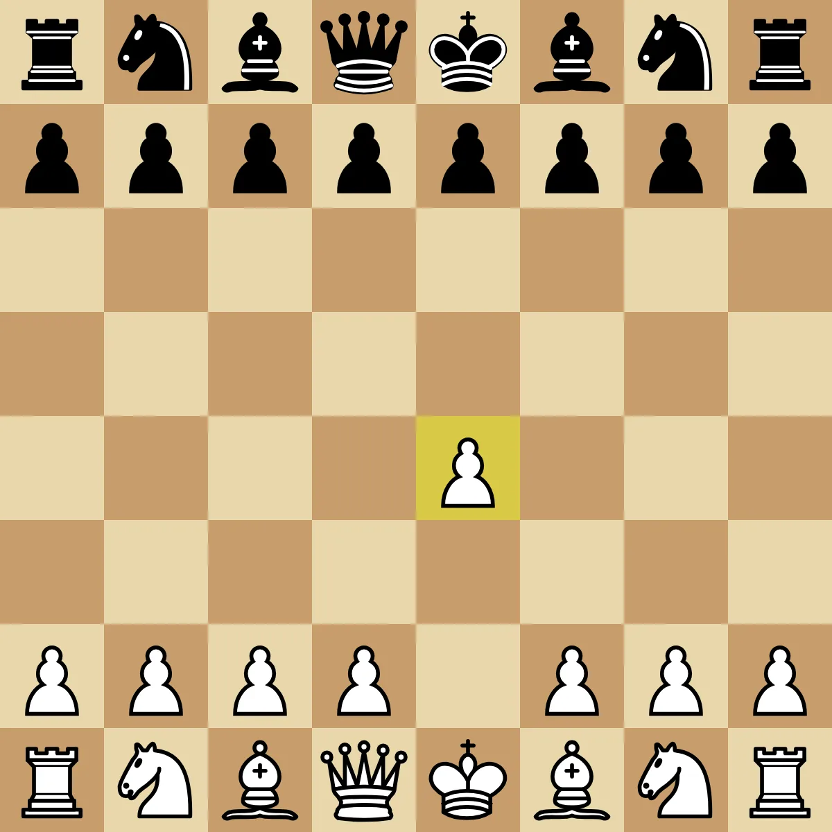 A chess board after 1.e4 in an Italian Game thumbnail sequence