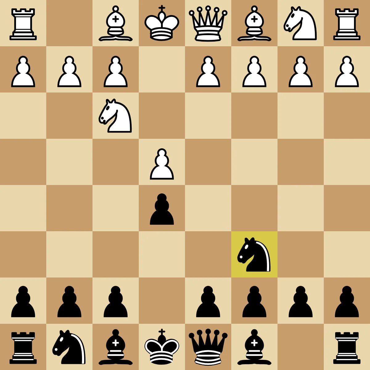 A chess board after 1.e4 e5 2.Nf3 Nc6 in an Italian Game thumbnail sequence
