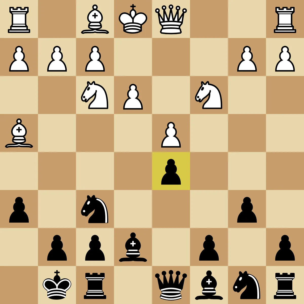 A Queen's Gambit Declined position after Black recaptures on d5