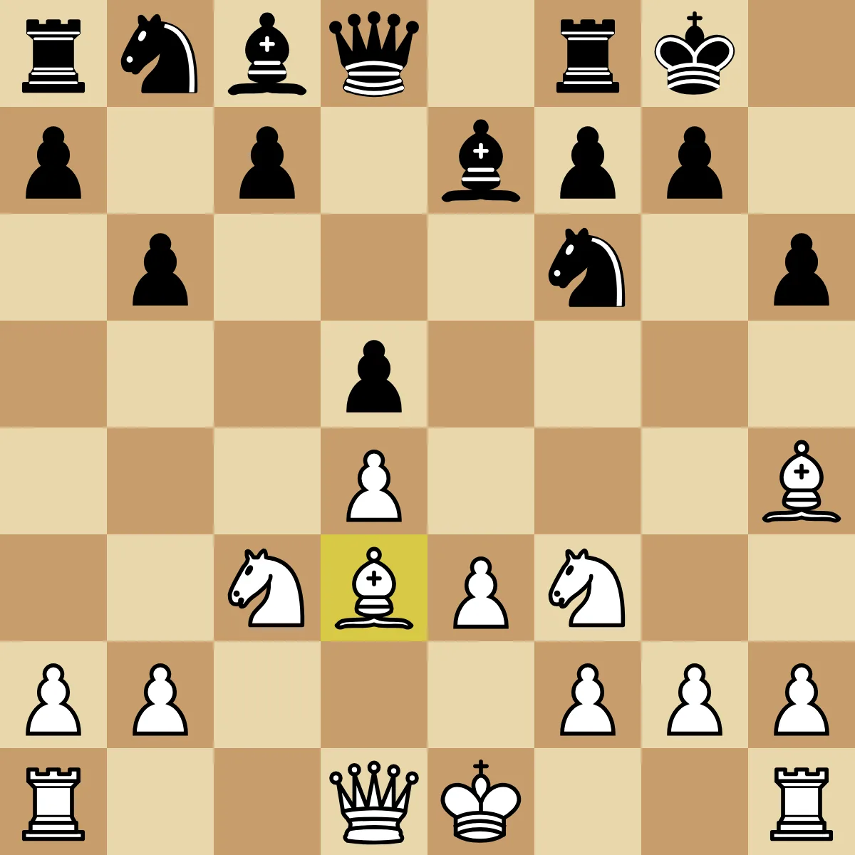 Posição do Gambito da Dama Recusado após o bispo branco ir para d3