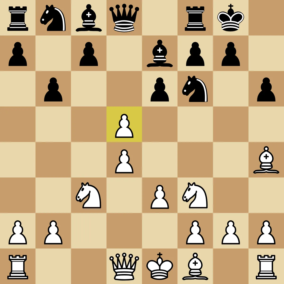 Posição do Gambito da Dama Recusado depois da troca em d5