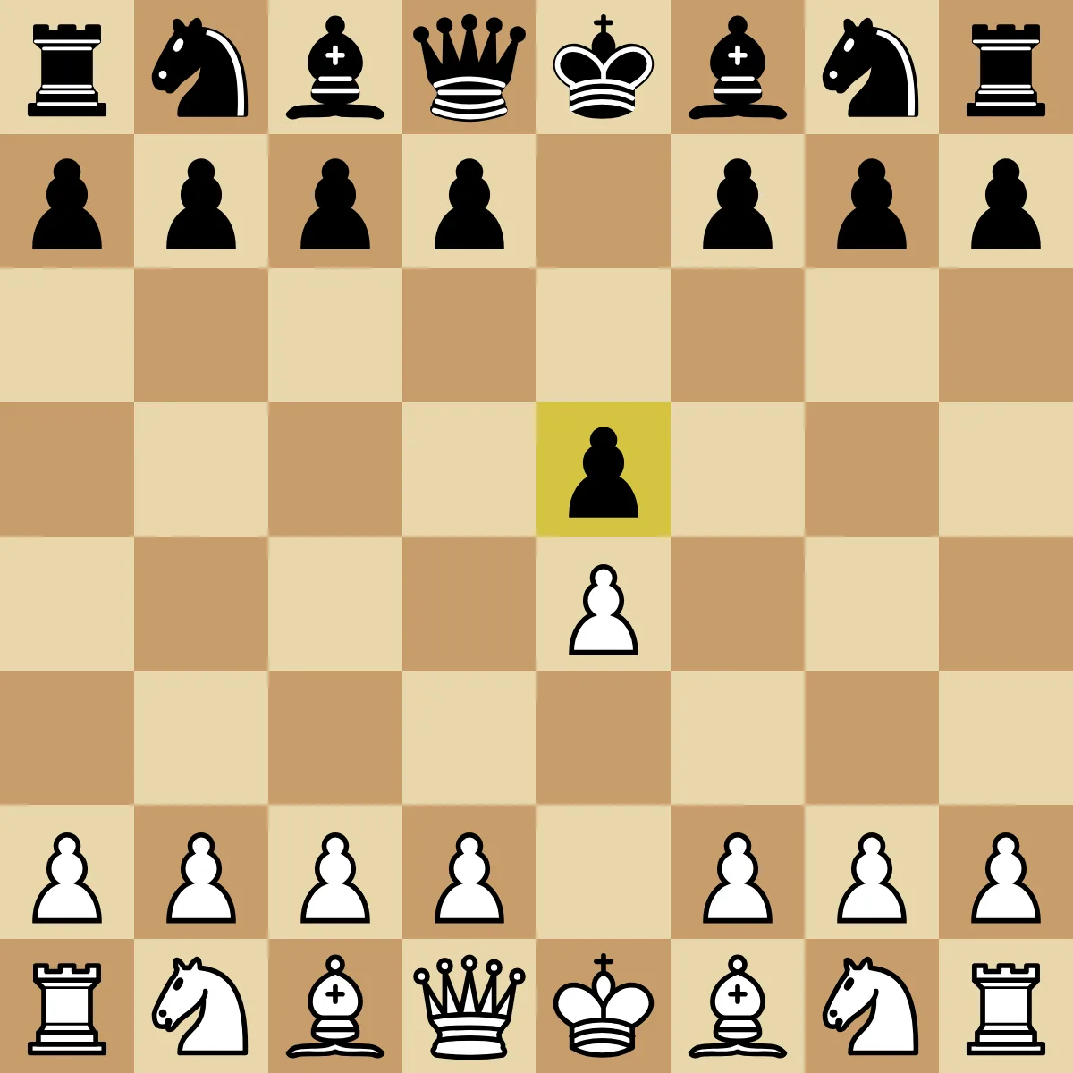 A chess board after 1.e4 e5 in an Italian Game thumbnail sequence