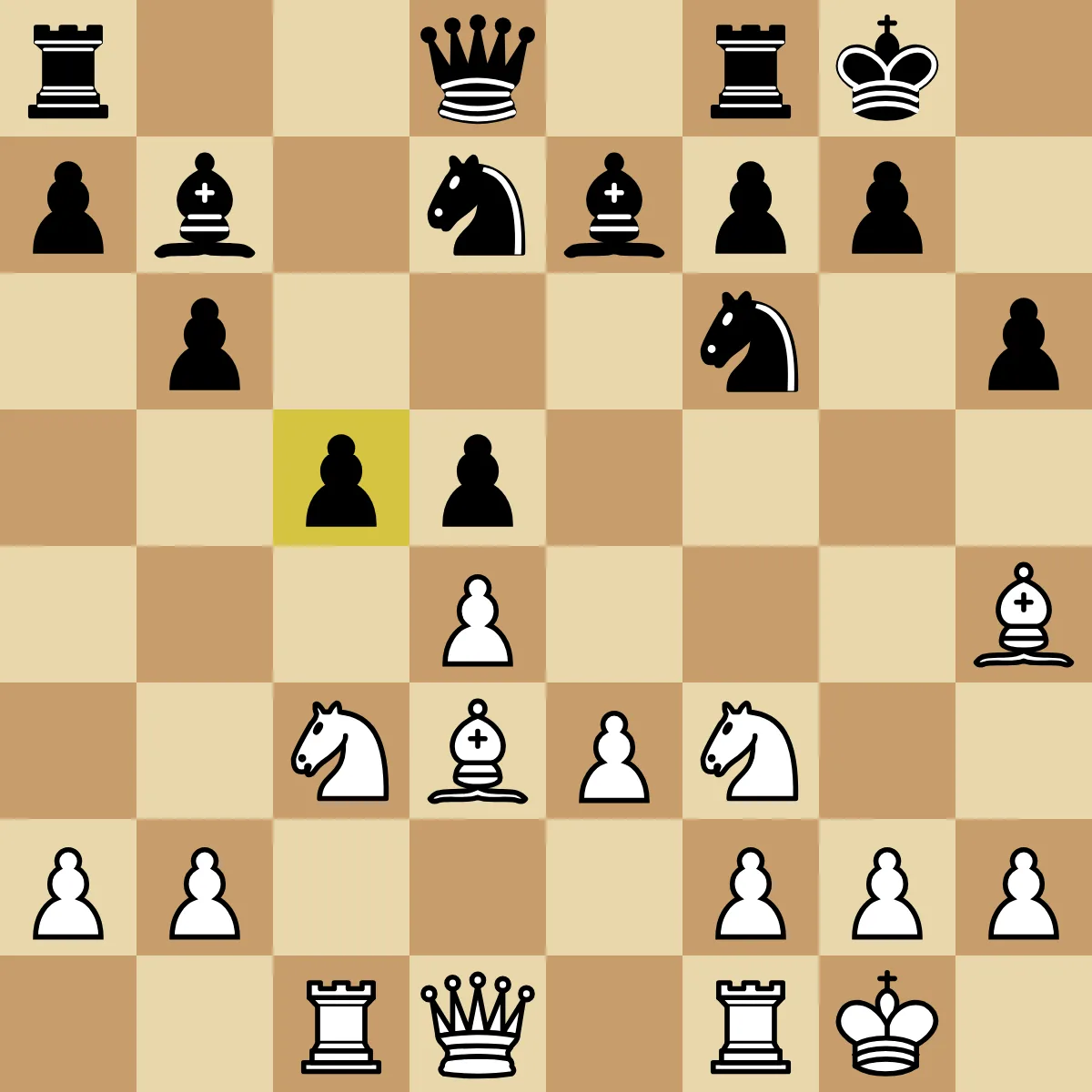 Position du gambit dame refusé après la poussée noire c5 contre le centre