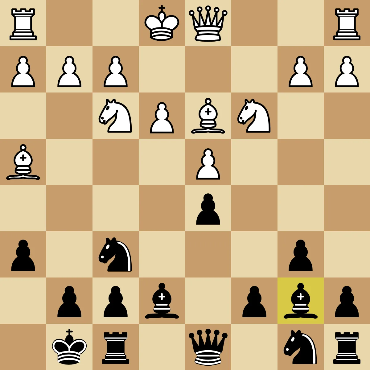 A Queen's Gambit Declined position after Black develops the bishop to b7